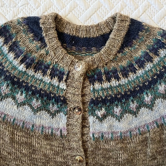 Augden Bolivian Hand Crafted Artisan Alpaca Wool Knit Button Up Cardigan Women S - Picture 2 of 16